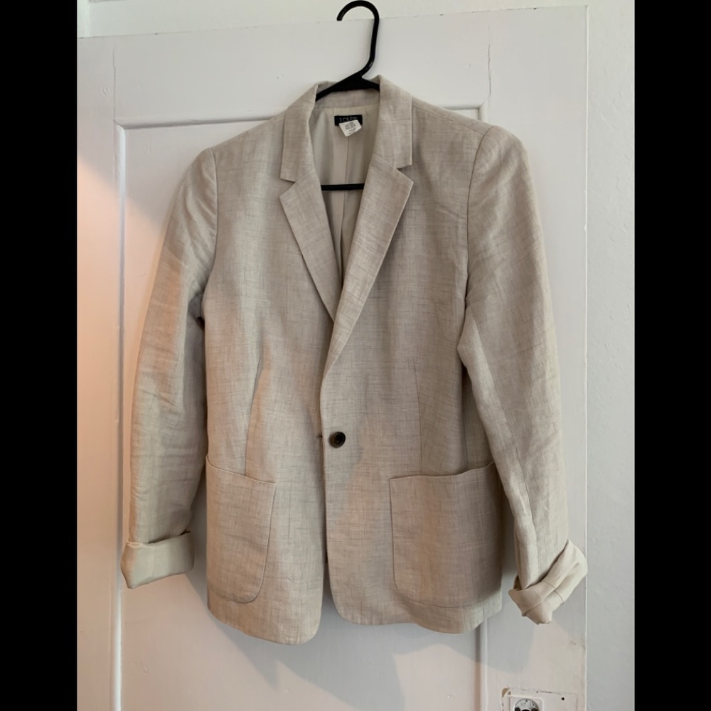 J Crew cream linen blazer